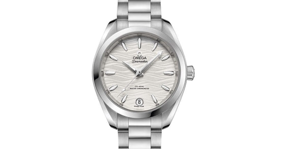 Omega Seamaster Aqua Terra 150M Co-Axial Master Chronometer 34mm Stainless Steel Silver Dial White Gold Index Steel Bracelet 220.10.34.20.02.002 - BRAND NEW