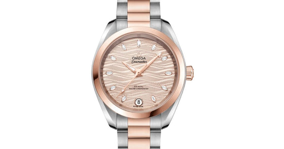Omega Seamaster Aqua Terra 150M Co-Axial Master Chronometer 34mm Steel Sedna Gold Grey Dial Diamond Hour Markers Steel Sedna Gold Bracelet 220.20.34.20.59.001 - BRAND NEW