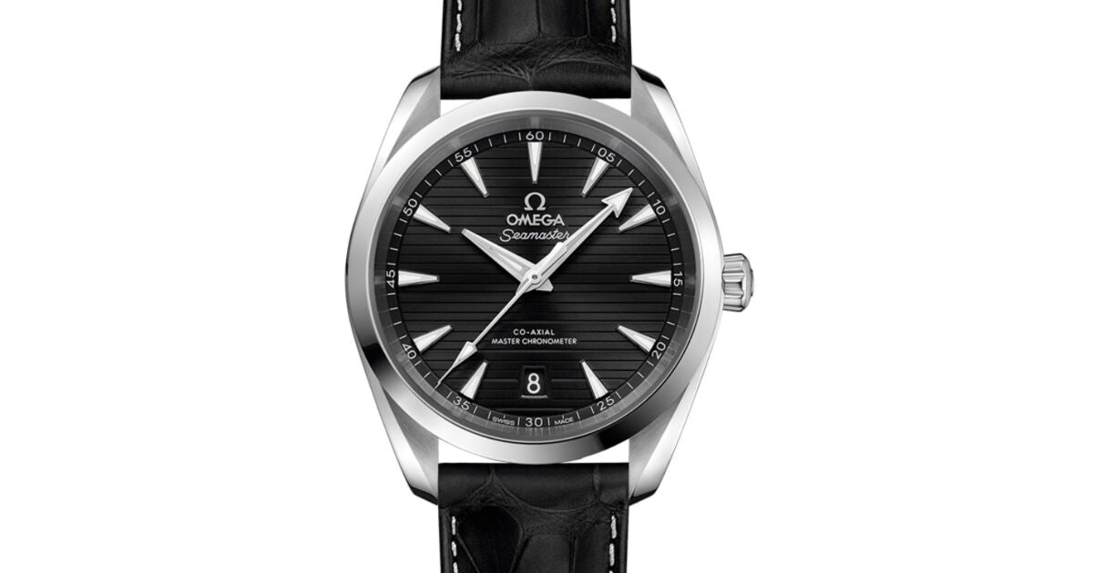 Omega Seamaster Aqua Terra 150M Co-Axial Master Chronometer 38mm Stainless Steel Black Dial Alligator Leather Strap 220.13.38.20.01.001 - BRAND NEW