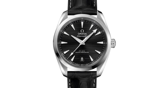 Omega Seamaster Aqua Terra 150M Co-Axial Master Chronometer 38mm Stainless Steel Black Dial Alligator Leather Strap 220.13.38.20.01.001 - BRAND NEW