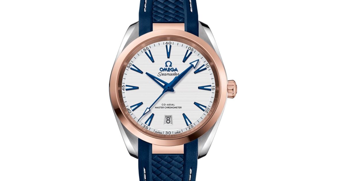 Omega Seamaster Aqua Terra 150M Co-Axial Master Chronometer 38mm Stainless Steel Sedna Gold Silver Dial Rubber Strap 220.22.38.20.02.001 - BRAND NEW