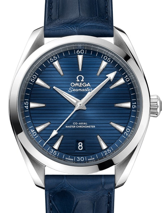 Omega Seamaster Aqua Terra 150M Co-Axial Master Chronometer 41mm Stainless Steel Blue Dial Alligator Leather Strap 220.13.41.21.03.003 - BRAND NEW