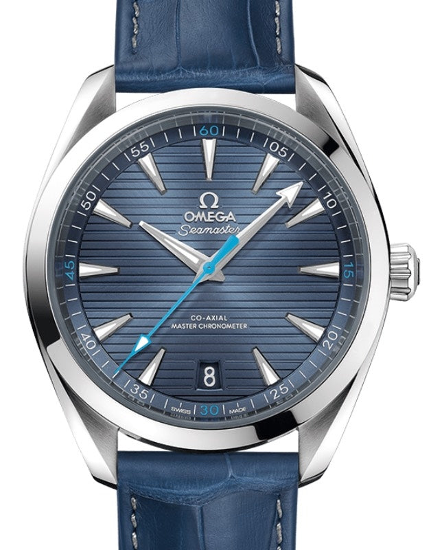 Omega Seamaster Aqua Terra 150M Co-Axial Master Chronometer 41mm Stainless Steel Blue Dial Alligator Leather Strap 41mm 220.13.41.21.03.002 - BRAND NEW