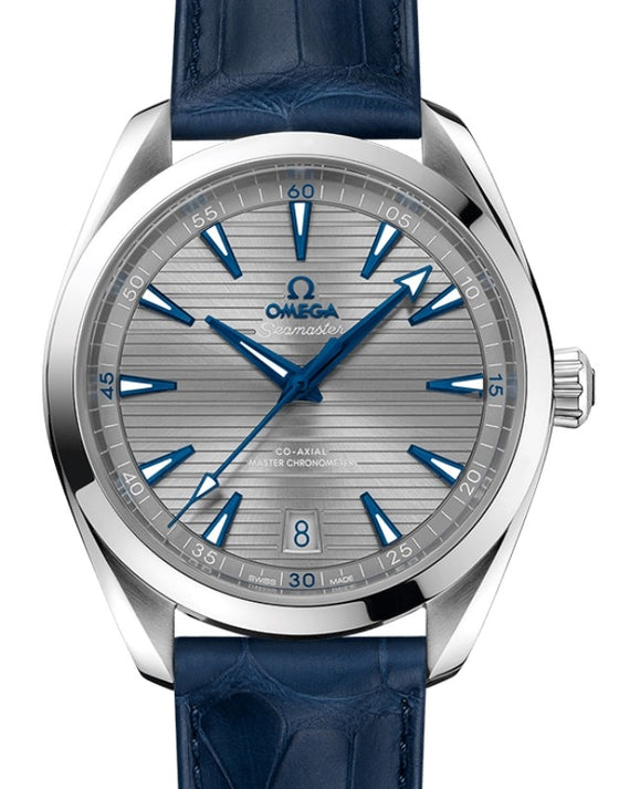 Omega Seamaster Aqua Terra 150M Co-Axial Master Chronometer 41mm Stainless Steel Grey Dial Alligator Leather Strap 220.13.41.21.06.001 - BRAND NEW