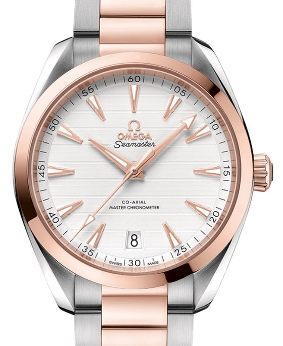 Omega Seamaster Aqua Terra 150M Co-Axial Master Chronometer 41mm Stainless Steel Sedna Gold Silver Dial Steel Sedna Gold Bracelet 220.20.41.21.02.001 - BRAND NEW