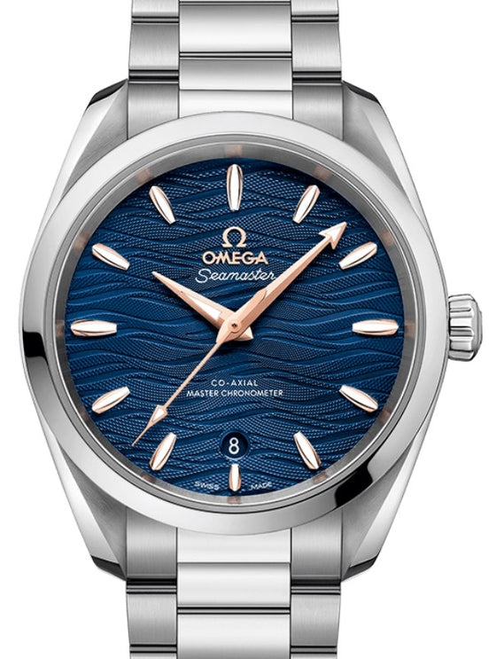 Omega Seamaster Aqua Terra 150M Co-Axial Master Chronometer Ladies 38mm Stainless Steel Blue Dial Steel Bracelet 220.10.38.20.03.002 - BRAND NEW