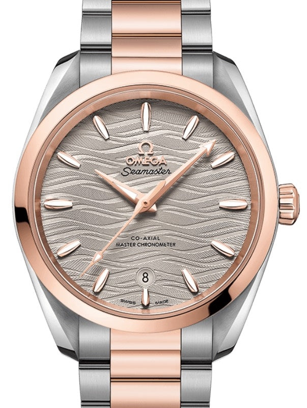 Omega Seamaster Aqua Terra 150M Co-Axial Master Chronometer Ladies 38mm Stainless Steel Sedna Gold Bezel Grey Dial Steel Sedna Gold Bracelet 220.20.38.20.06.001 - BRAND NEW