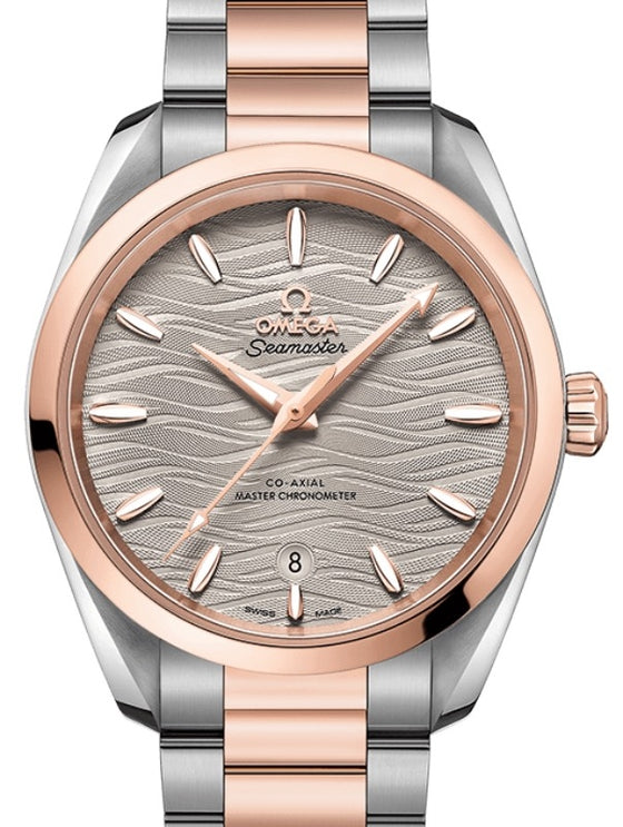 Omega Seamaster Aqua Terra 150M Co-Axial Master Chronometer Ladies 38mm Stainless Steel Sedna Gold Bezel Grey Dial Steel Sedna Gold Bracelet 220.20.38.20.06.001 - BRAND NEW