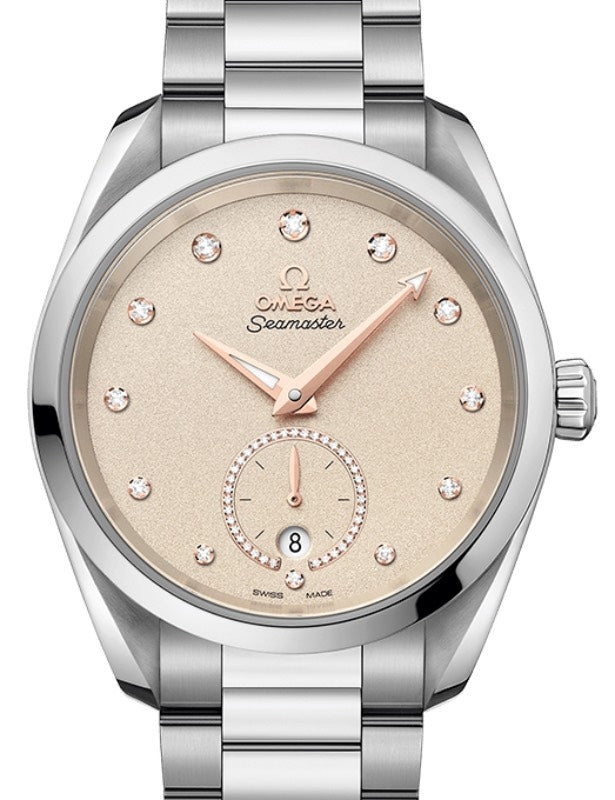 Omega Seamaster Aqua Terra 150M Co-Axial Master Chronometer Small Seconds 38mm Stainless Steel Grey Dial Diamond Set Index Steel Bracelet 220.10.38.20.59.001 - BRAND NEW