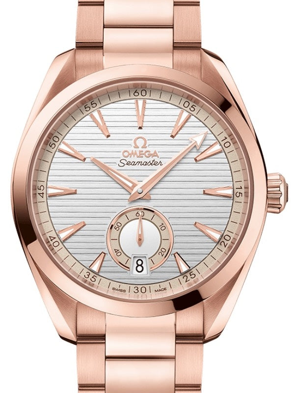 Omega Seamaster Aqua Terra 150M Co-Axial Master Chronometer Small Seconds 41mm Sedna Gold Silver Dial Sedna Gold Bracelet 220.50.41.21.02.002 - BRAND NEW