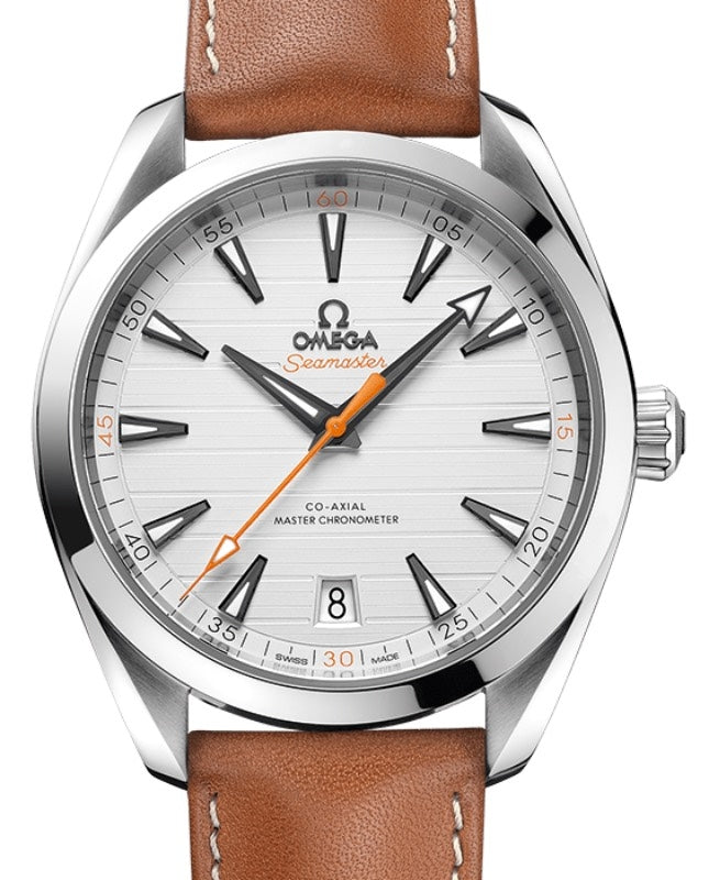 Omega Seamaster Aqua Terra 150M Co-Axial Master Chronometer Stainless Steel 41mm Silver Dial Leather Strap 220.12.41.21.02.001 - BRAND NEW