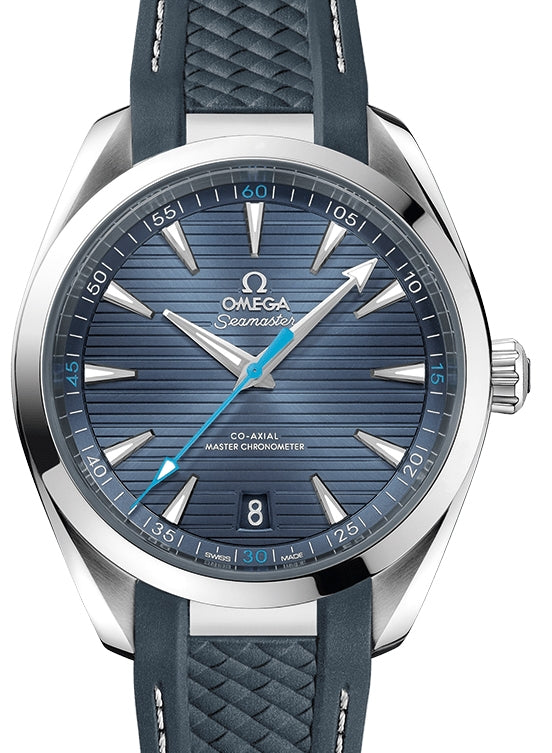 Omega Seamaster Aqua Terra 150M Co-Axial Master Chronometer Stainless Steel Blue Dial & Rubber Strap 41mm 220.12.41.21.03.002 - BRAND NEW