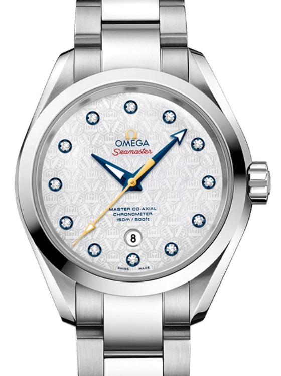 Omega Seamaster Aqua Terra 150M Master Co-Axial Chronometer "Ryder Cup" 34mm Stainless Steel White Dial Diamond Set Index Steel Bracelet 231.10.34.20.55.003 - BRAND NEW