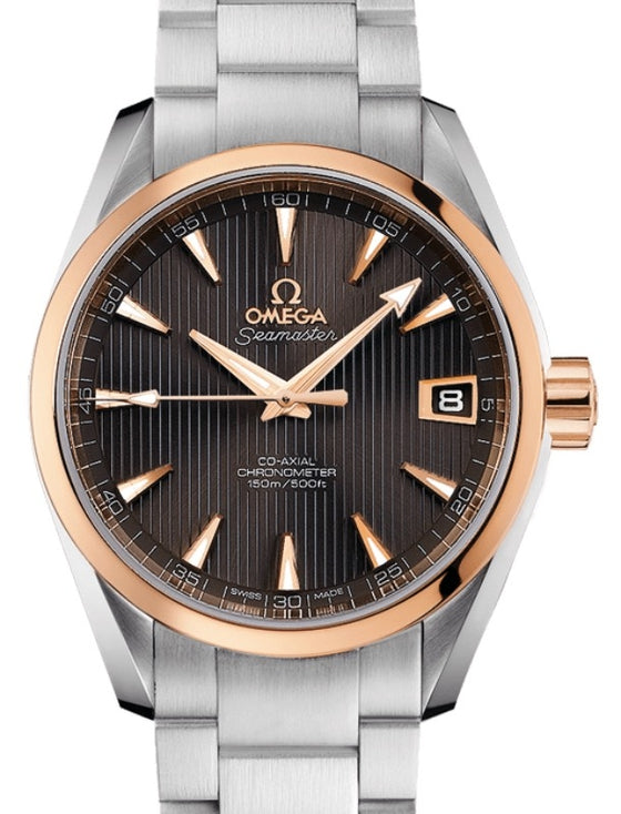 Omega Seamaster Aqua Terra 150M Omega Co-Axial 38.5mm Stainless Steel Red Gold Grey Dial Steel Bracelet 231.20.39.21.06.003 - BRAND NEW