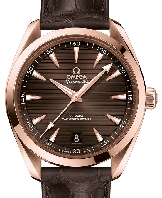 Omega Seamaster Aqua Terra 150M Sedna Gold Brown Dial & Leather Strap 41mm 220.53.41.21.13.001 - BRAND NEW