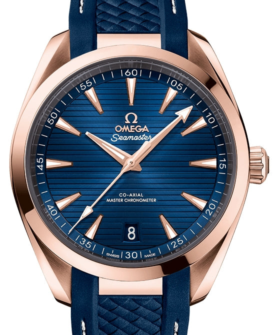 Omega Seamaster Aqua Terra 150M Sedna? Gold Blue Dial & Rubber Strap 41mm 220.52.41.21.03.001 - BRAND NEW