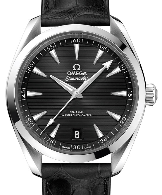 Omega Seamaster Aqua Terra 150M Co-Axial Master Chronometer 41mm Stainless Steel Black Dial Alligator Leather Strap 220.13.41.21.01.001 - BRAND NEW