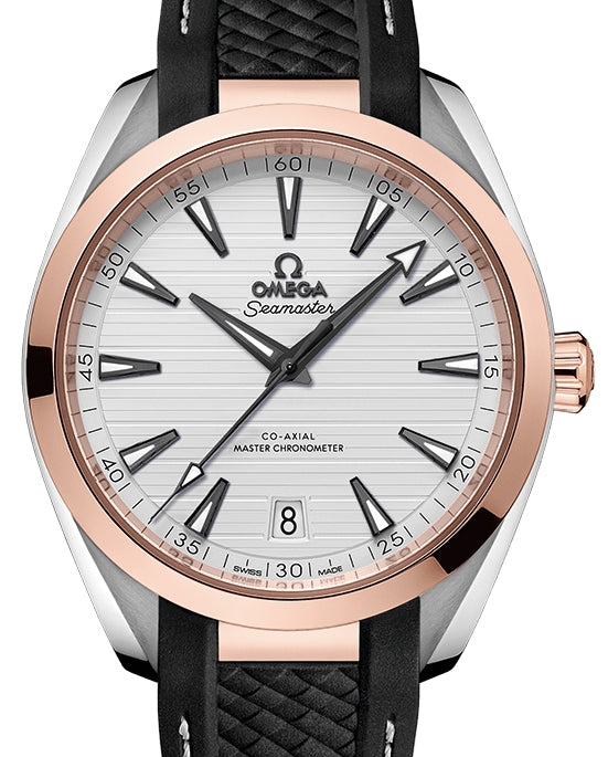 Omega Seamaster Aqua Terra 150M Steel/Sedna Gold Silver Dial & Rubber Strap 41mm 220.22.41.21.02.001 - BRAND NEW