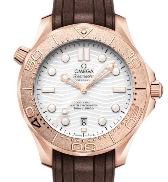 Omega Seamaster Diver 300M 42mm Sedna Gold White Dial 210.52.42.20.04.001