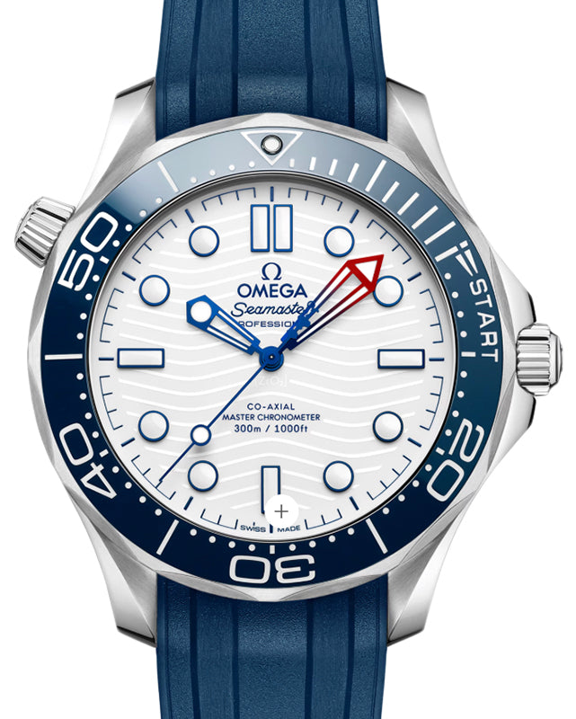 Omega Seamaster Diver 300m 42mm Steel White Dial Rubber Strap 210.32.42.20.04.002