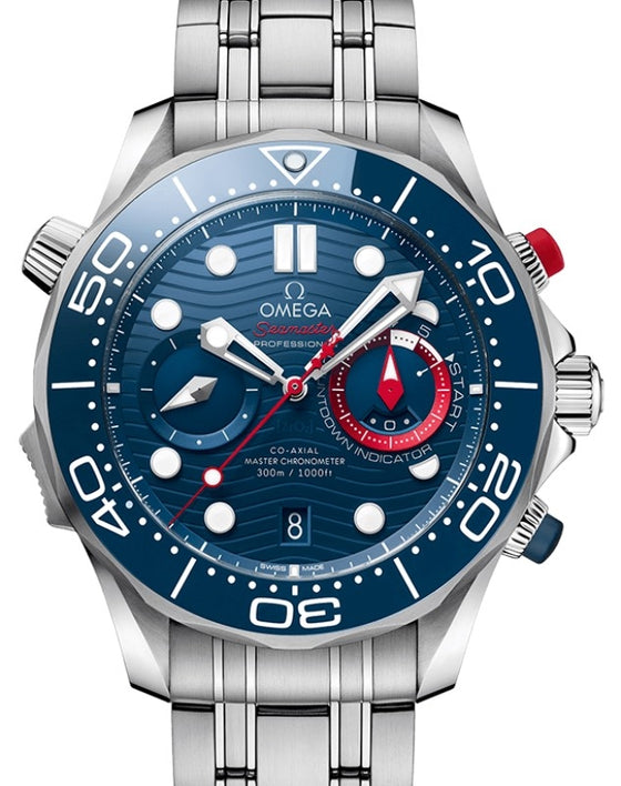 Omega Seamaster Diver 300M America's Cup Edition Co-Axial Master Chronometer Chronograph 44mm Stainless Steel Blue Dial 210.30.44.51.03.002 - BRAND NEW