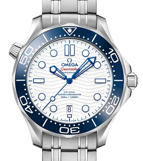 Omega Seamaster Diver 300m Co-Axial Master Chronometer 42mm Stainless Steel White Dial Bracelet 210.30.42.20.04.001 - BRAND NEW