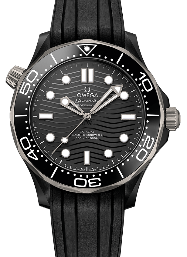 Omega Seamaster Diver 300m 43.5mm Ceramic Black Dial Rubber Strap 210.92.44.20.01.001