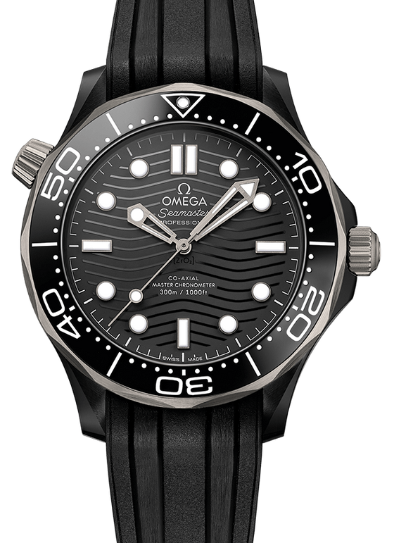 Omega Seamaster Diver 300m 43.5mm Ceramic Black Dial Rubber Strap 210.92.44.20.01.001