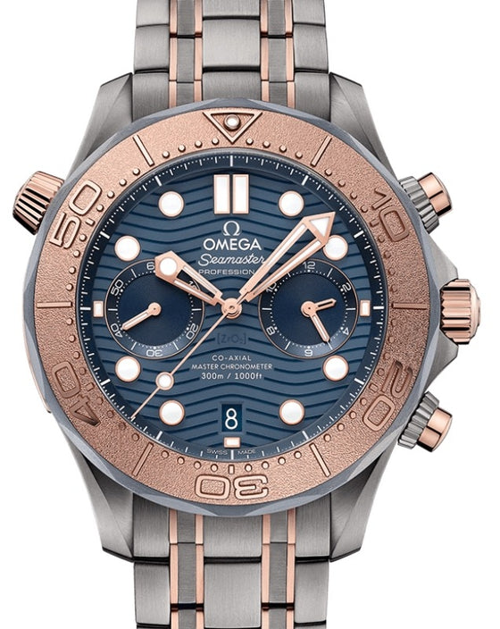 Omega Seamaster Diver 300M 44mm Titanium/Sedna Gold Blue Dial Bracelet 210.60.44.51.03.001
