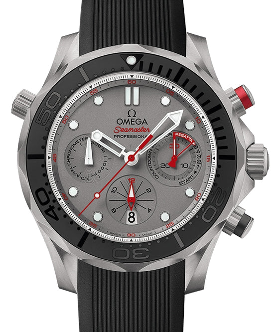 Omega Seamaster Diver 300M Co-Axial Chronometer Chronograph "ETNZ" 44mm Titanium Grey Dial Rubber Strap 212.92.44.50.99.001 - BRAND NEW