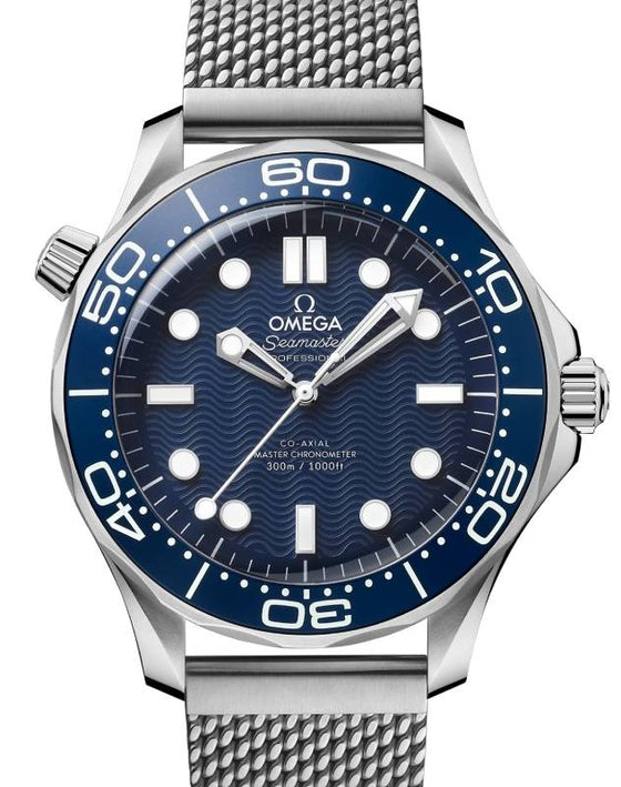 Omega Seamaster Diver 300M Co-Axial Master Chronometer 42mm "James Bond 60th Anniversary" Steel Blue Dial 210.30.42.20.03.002 - BRAND NEW
