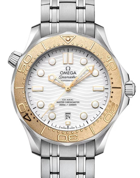 Omega Seamaster Diver 300M Co-Axial Master Chronometer 42mm "Paris 2024" Steel/ Moonshine Gold White Dial 522.21.42.20.04.001 - BRAND NEW