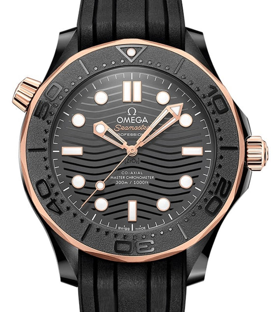 Omega Seamaster Diver 300M 43.5mm Ceramic Black Dial Rubber Strap 210.62.44.20.01.001