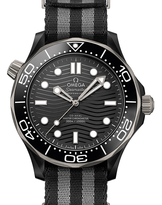 Omega Seamaster Diver 300M Co-Axial Master Chronometer 43.5mm Ceramic Black Dial NATO Strap 210.92.44.20.01.002 - BRAND NEW