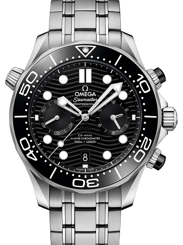 Omega Seamaster Diver 300M Co?Axial Master Chronometer Chronograph 44mm Stainless Steel Black Dial 210.30.44.51.01.001 - BRAND NEW