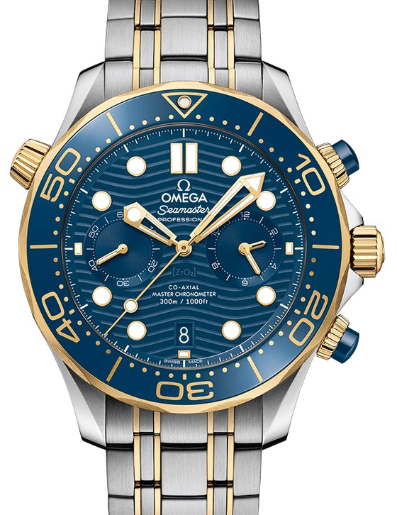 Omega Seamaster Diver 300M 44mm Steel/Yellow Gold Blue Dial Bracelet 210.20.44.51.03.001