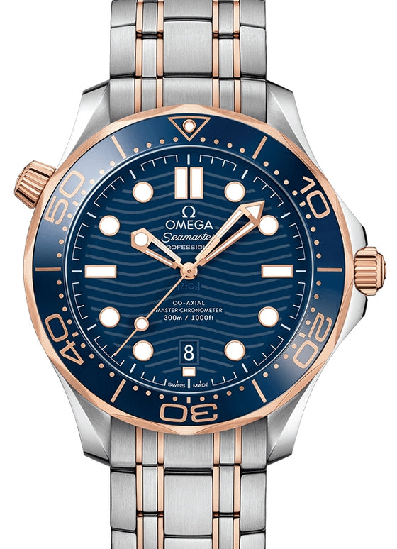 Omega Seamaster Diver 300M 42mm Steel Sedna Gold Blue Dial 210.20.42.20.03.002