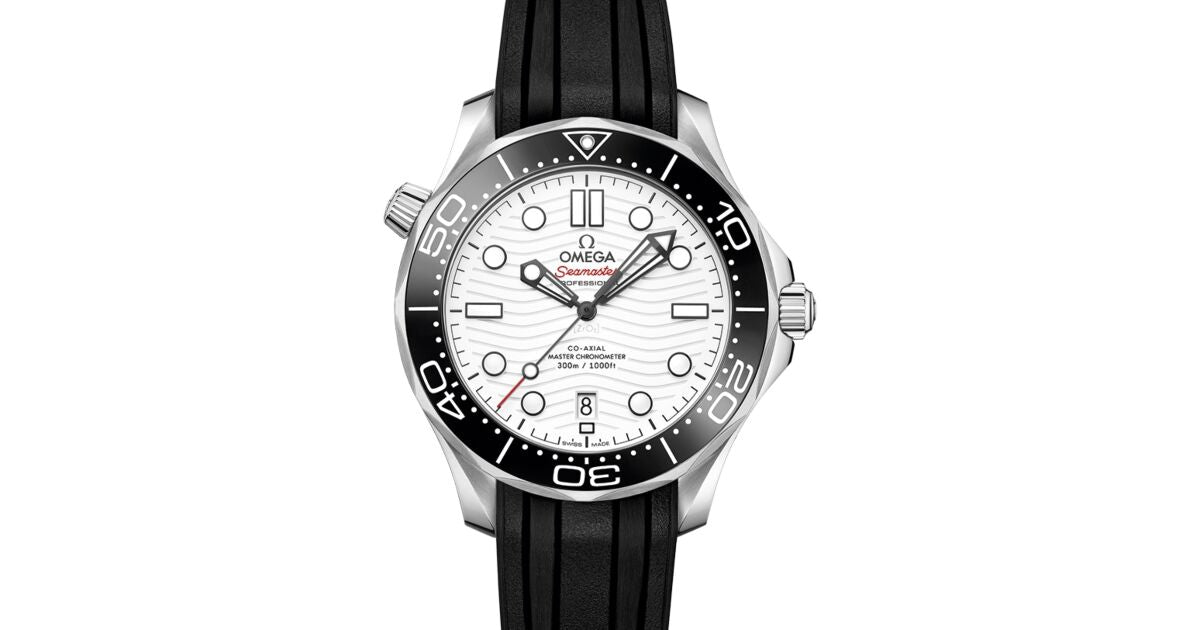 Omega Seamaster Diver 300M 42mm Steel White Dial Rubber Strap 210.32.42.20.04.001 - PRE-OWNED