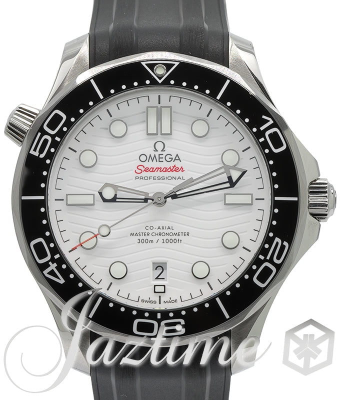 Omega Seamaster Diver 300M 42mm Steel White Dial Rubber Strap 210.32.42.20.04.001 - PRE-OWNED