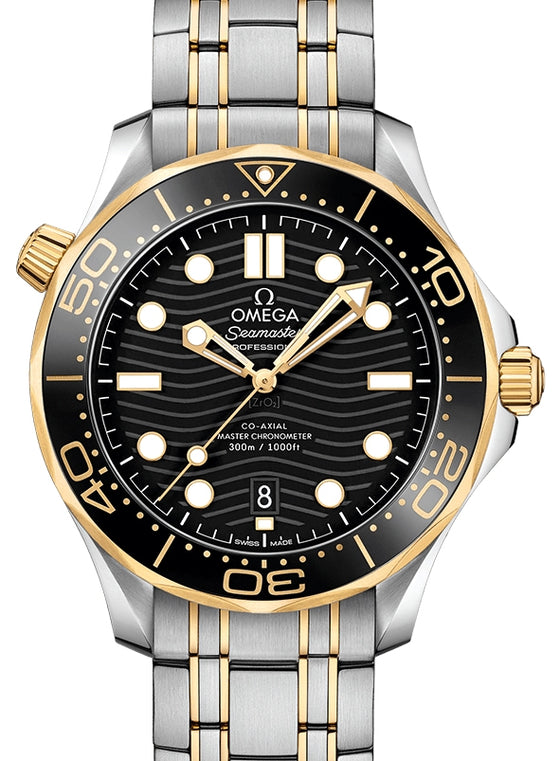 Omega Seamaster Diver 300M 42mm Steel/Yellow Gold Black Dial Bracelet 210.20.42.20.01.002