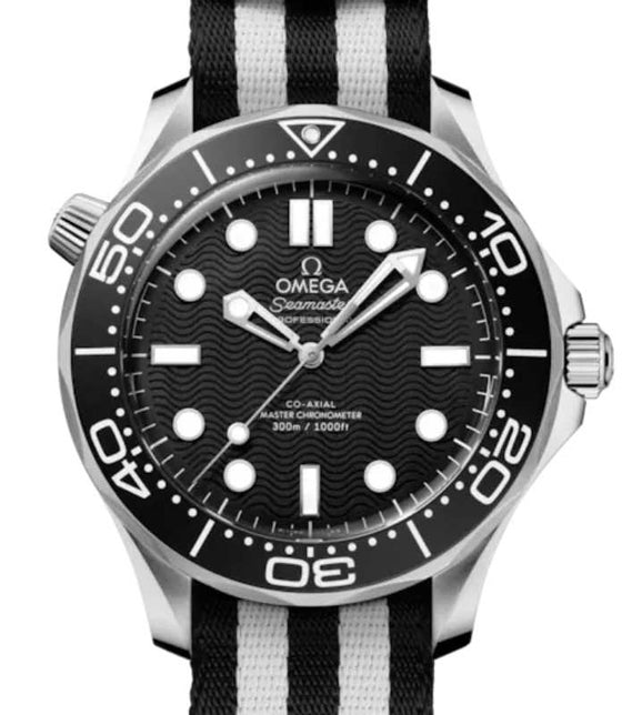 Omega Seamaster Diver 300M Steel Black Dial Nato Strap 210.32.42.20.01.005