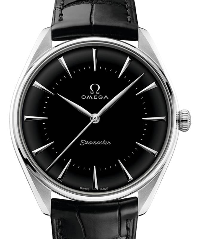 Omega Seamaster Olympic Official Timekeeper 39.5mm Platinum Black Dial Leather Strap 522.93.40.20.01.001