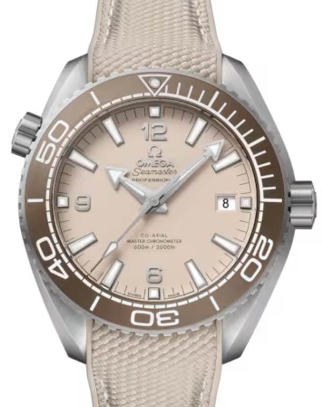 Omega Seamaster Planet Ocean 600M 43.5mm Steel Linen Dial Rubber Strap 215.32.44.21.09.001