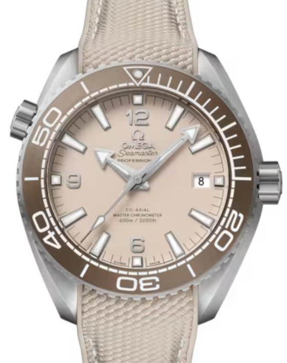Omega Seamaster Planet Ocean 600M 43.5mm Steel Linen Dial Rubber Strap 215.32.44.21.09.001