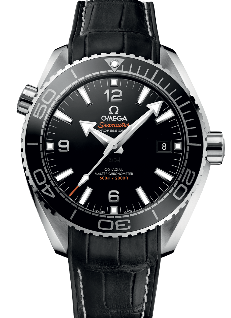 Omega Seamaster Planet Ocean 600M 43.5mm Steel Black Dial & Bezel Leather Strap 215.33.44.21.01.001
