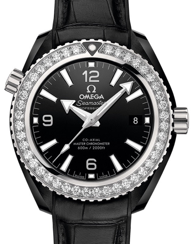 Omega Seamaster Planet Ocean 600M 39.5mm Black Ceramic Diamond Bezel Black Dial 215.98.40.20.01.001