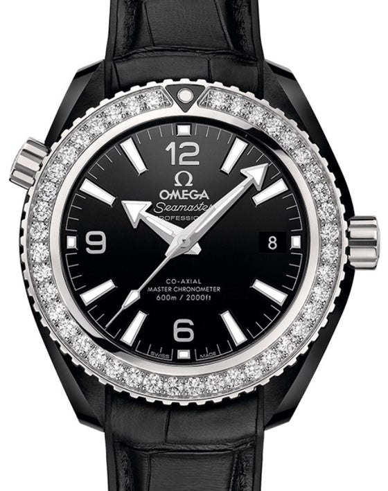 Omega Seamaster Planet Ocean 600M 39.5mm Black Ceramic Diamond Bezel Black Dial 215.98.40.20.01.001