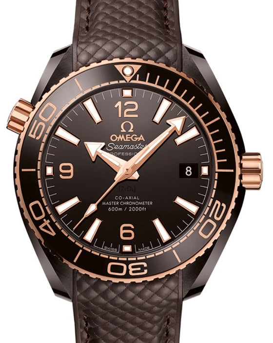 Omega Seamaster Planet Ocean 600M 39.5mm Brown Ceramic Brown Dial Rubber Strap 215.62.40.20.13.001