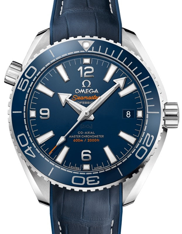 Omega Seamaster Planet Ocean 600M 39.5mm Steel Blue Dial Rubber/Leather Strap 215.33.40.20.03.001