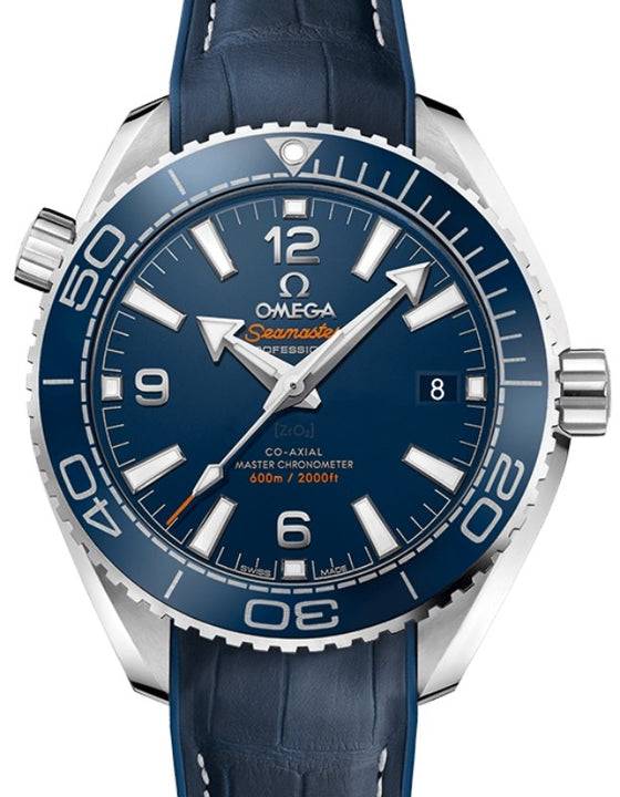 Omega Seamaster Planet Ocean 600M 39.5mm Steel Blue Dial Rubber/Leather Strap 215.33.40.20.03.001